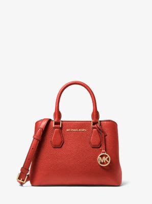 michael kors camille small leather satchel red|Camille Small Leather Satchel .